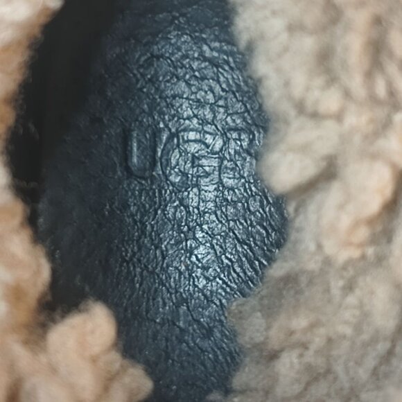 UGG Amoret Black Leather Shearling Clog Boots Size 8 - Picture 5 of 12
